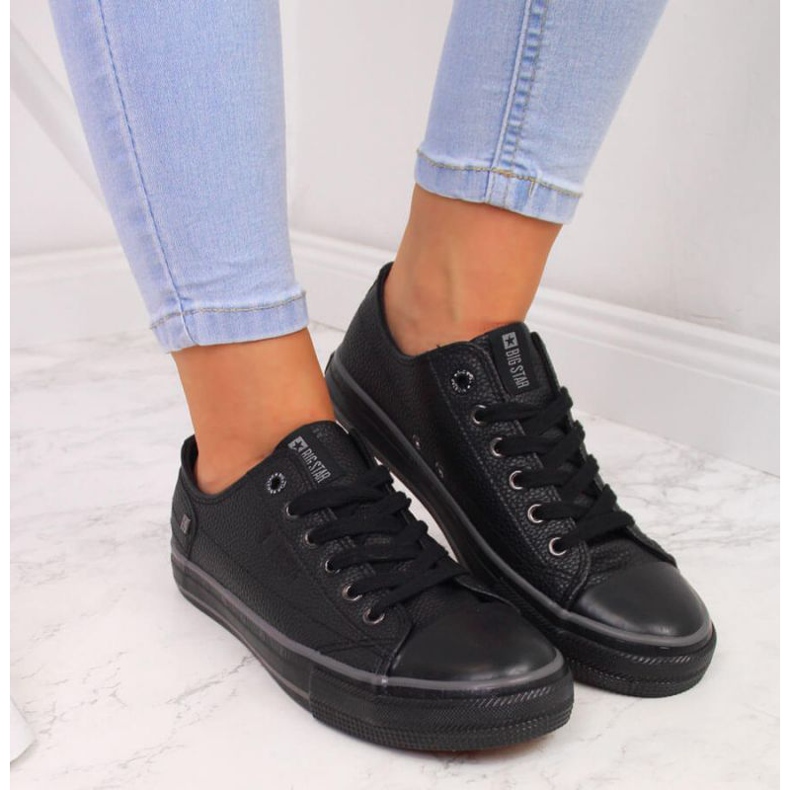 Trampki niskie z eko skóry Big Star II274002 W czarne 2