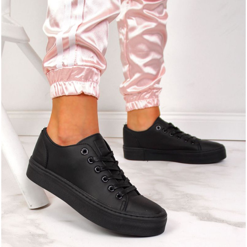 Trampki niskie na platformie Big Star W II274098 czarne 2