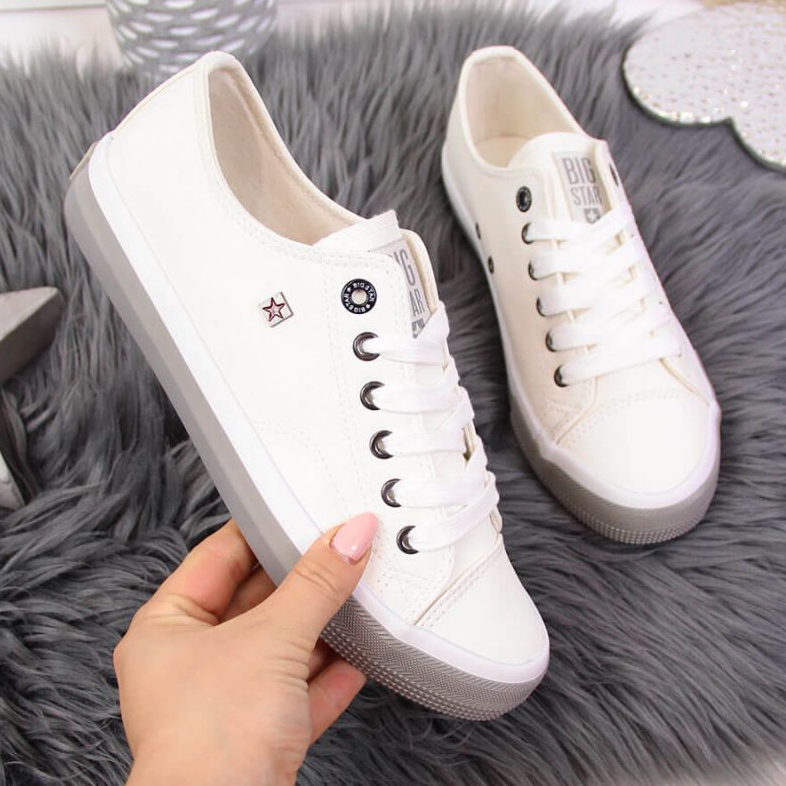 Trampki niskie z eko skóry Big Star W II274230 białe 1