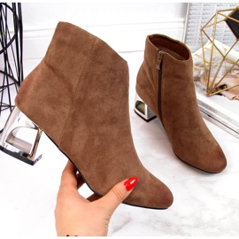 Botki na ozdobnym obcasie T.Sokolski W SCA144B brązowe 1