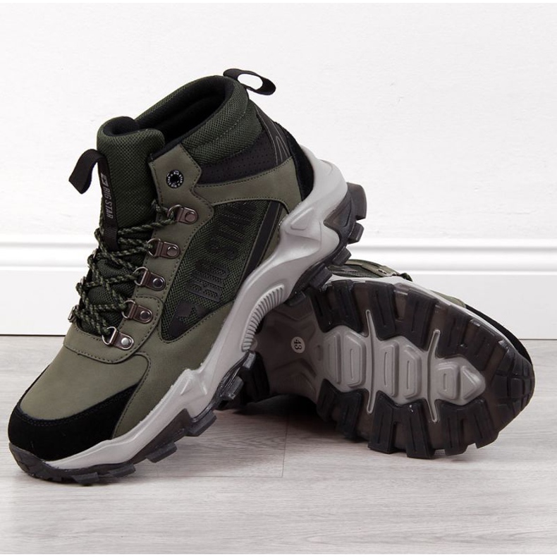 Buty wysokie Big Star M INT1625A khaki zielone 1