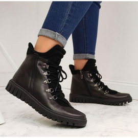 Botki skórzane ocieplane Dolce Pietro W P49 czarne 2