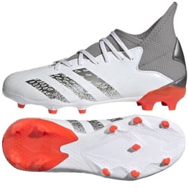 Buty piłkarskie adidas Predator Freak.3 Fg Jr FY6280 biały, biały, szary/srebrny białe 1