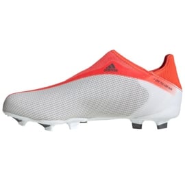 Buty piłkarskie adidas X Speedflow.3 Ll Fg Jr FY3256 czerwony, biało-szary pomarańcze i czerwienie 1