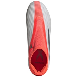 Buty piłkarskie adidas X Speedflow.3 Ll Fg Jr FY3256 czerwony, biało-szary pomarańcze i czerwienie 2