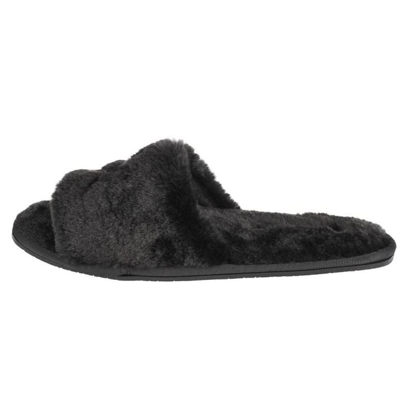 Kapcie Calvin Klein Slipper Sandal Fur W HW0HW00634-BAX czarne 1
