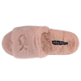 Kapcie Calvin Klein Slipper Sandal Fur W HW0HW00634-TBP beżowy różowe 2
