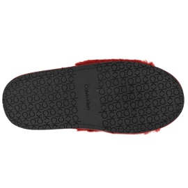 Kapcie Calvin Klein Slipper Sandal Fur W HW0HW00634-XB8 czerwone 3
