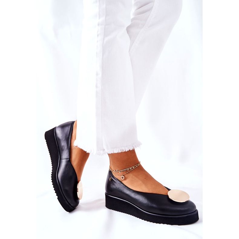 Półbuty Baleriny Na Platformie Maciejka Czarne 5315B-01 1