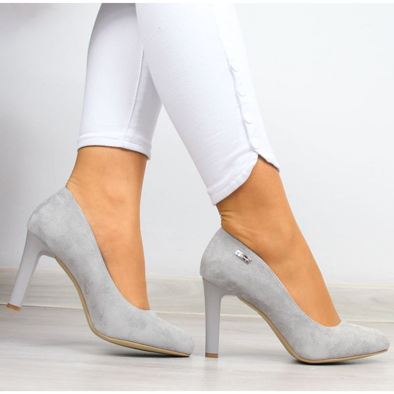 Czółenka na słupku Sergio Leone W SK3R szare 2