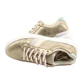 Damskie sportowe trampki na grubej podeszwie złote American Club RH68/22 złoty 4