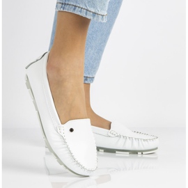 Mokasyny Skórzane Damskie Filippo DP2037 White białe 6