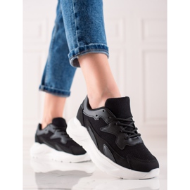 Ideal Shoes Klasyczne Sneakersy czarne 2