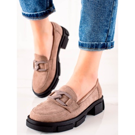 Goodin Zamszowe Mokasyny Na Platformie brązowe 1