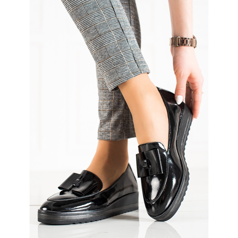 W. Potocki Półbuty Mokasyny Na Paltformie Potocki czarne 1