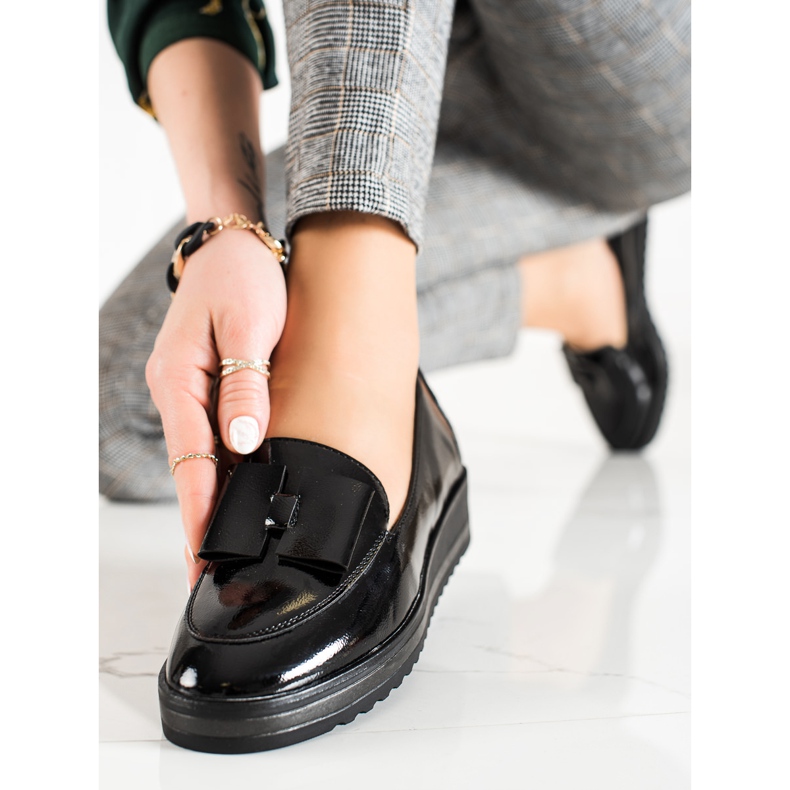 W. Potocki Półbuty Mokasyny Na Paltformie Potocki czarne 2