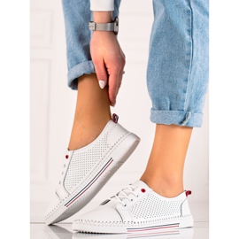 Goodin Ażurowe Trampki Ze Skóry białe 1