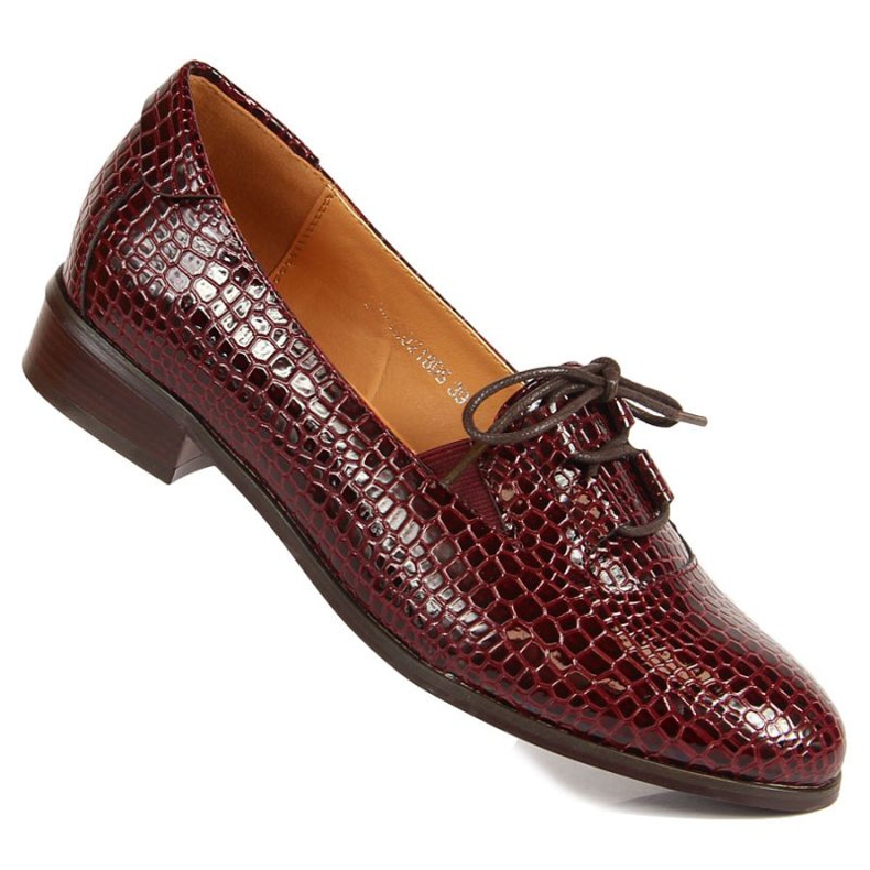 Półbuty lakierowane W.POTOCKI W WOL47B brązowe wielokolorowe 1