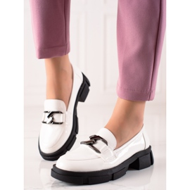 Goodin Mokasyny Z Eko Skóry Na Platformie białe 1