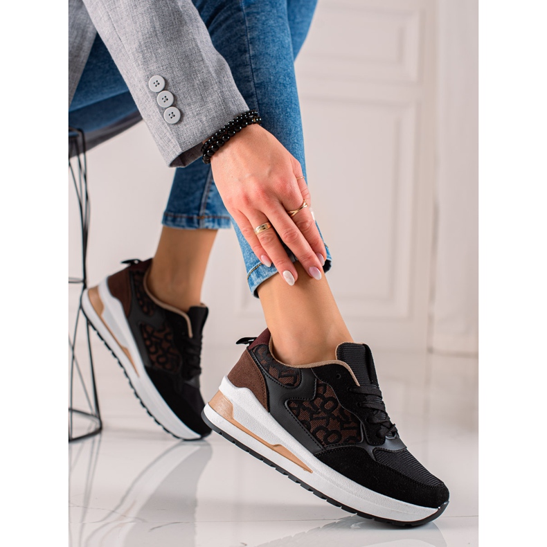 TRENDI Stylowe Sneakersy Na Platformie brązowe czarne 2