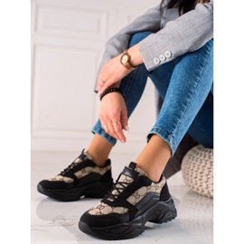 Seastar Czarne Sneakersy Ze Wzorami beżowy brązowe 1
