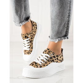 Seastar Modne Trampki Na Szerokiej Platformie beżowy czarne 1