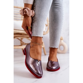 Skórzane Półbuty Maciejka Srebrne 05035-42 wielokolorowe srebrny 2