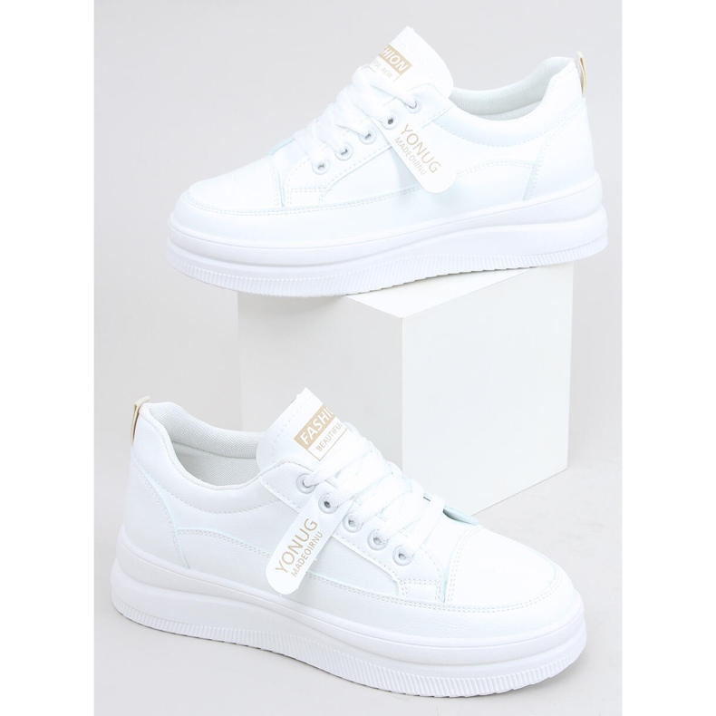 Trampki damskie Bastu Beige białe 1