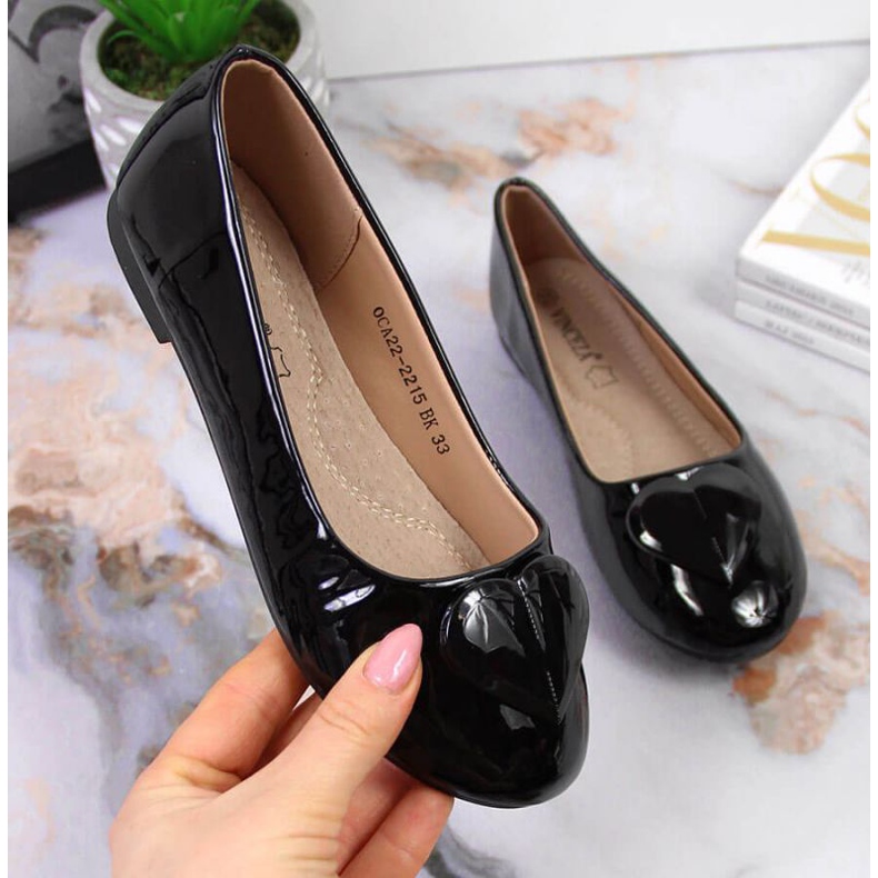 Baleriny z sercem komunijne Vinceza Jr JAN78A czarne 1