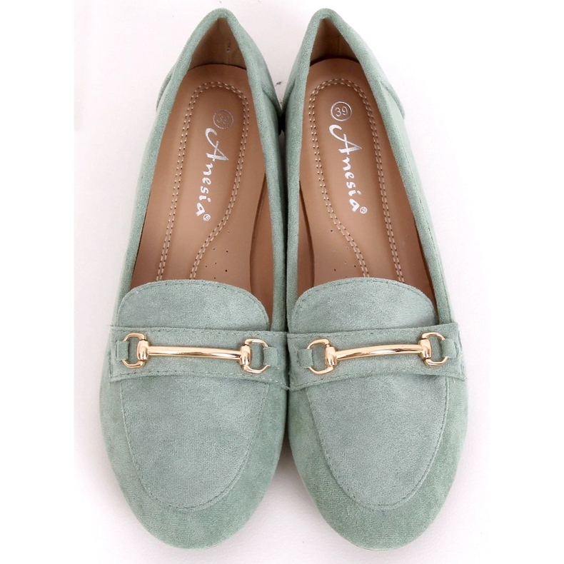 Mokasyny damskie zielone 88-385 Green 2