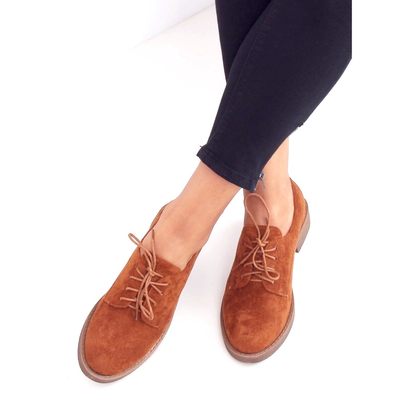 Mokasyny sznurowane camel TU146 Camel brązowe wielokolorowe 2