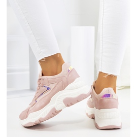 Różowe błyszczące sneakersy Badillo 1