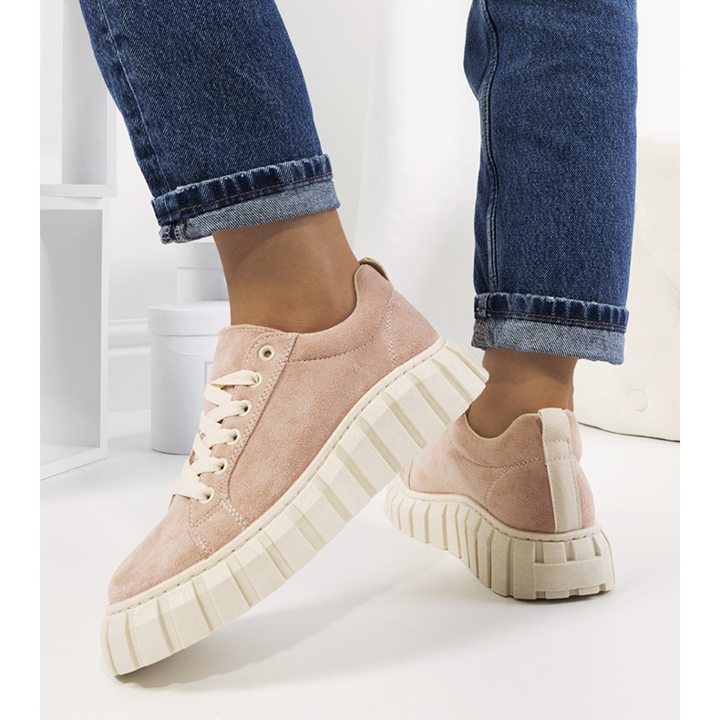 Różowe sneakersy na platformie Mirabel 1