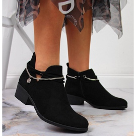 Botki z łańcuszkiem Filippo W PAW318A czarne 2