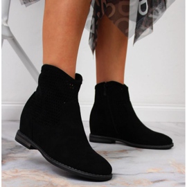 Botki ażurowe S.Barski W OLI141A czarne 2