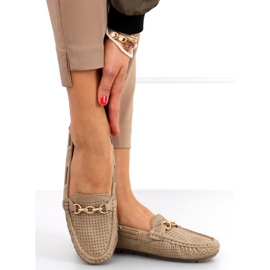 Mokasyny damskie Nisa Khaki beżowy 1
