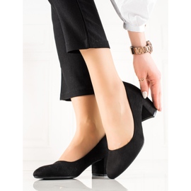 TRENDI Klasyczne Czółenka Z Zamszu czarne 1