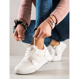 Ideal Shoes Białe Sneakersy Na Platformie 1