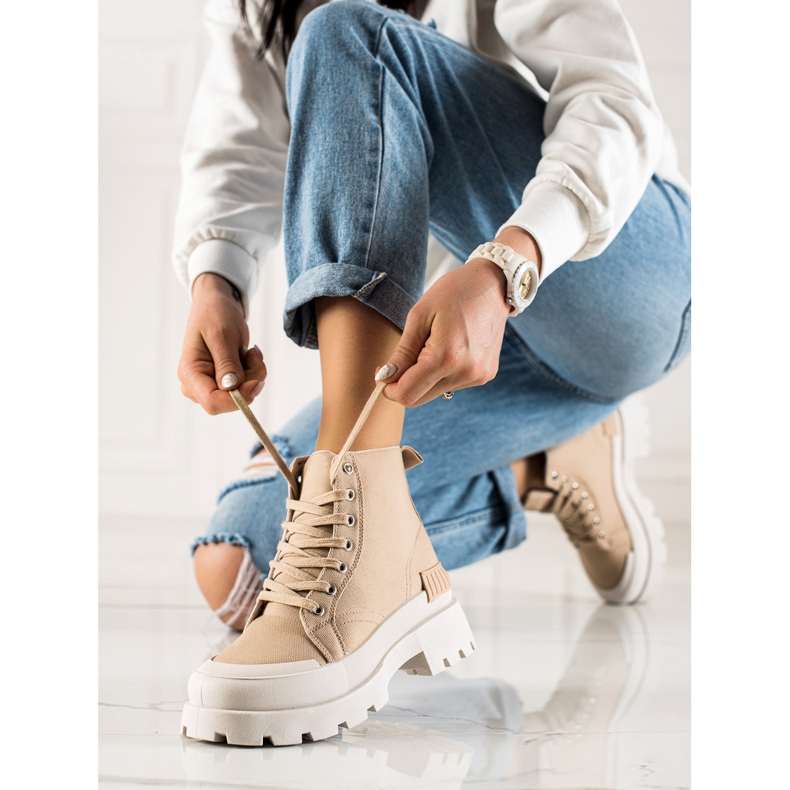 Seastar Wysokie Trampki Na Platformie beżowy 1