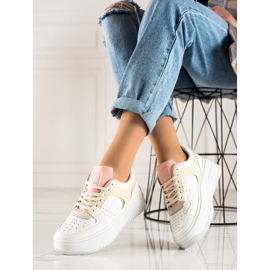 TRENDI Kolorowe Modne Sneakersy białe wielokolorowe 1