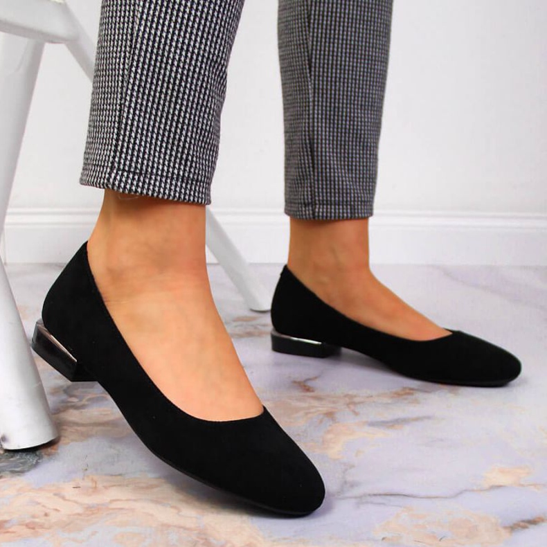 Baleriny zamszowe Sergio Leone W SK361A czarne 2