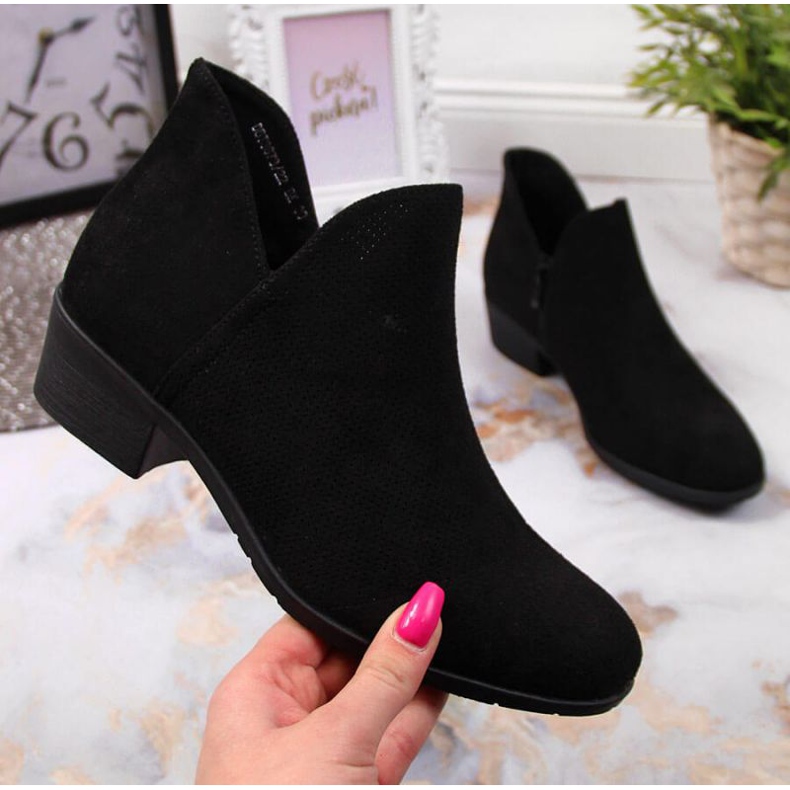 Botki ażurowe Filippo W PAW319A czarne 1