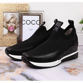Sneakersy na koturnie Potocki W WOL52A czarne 2