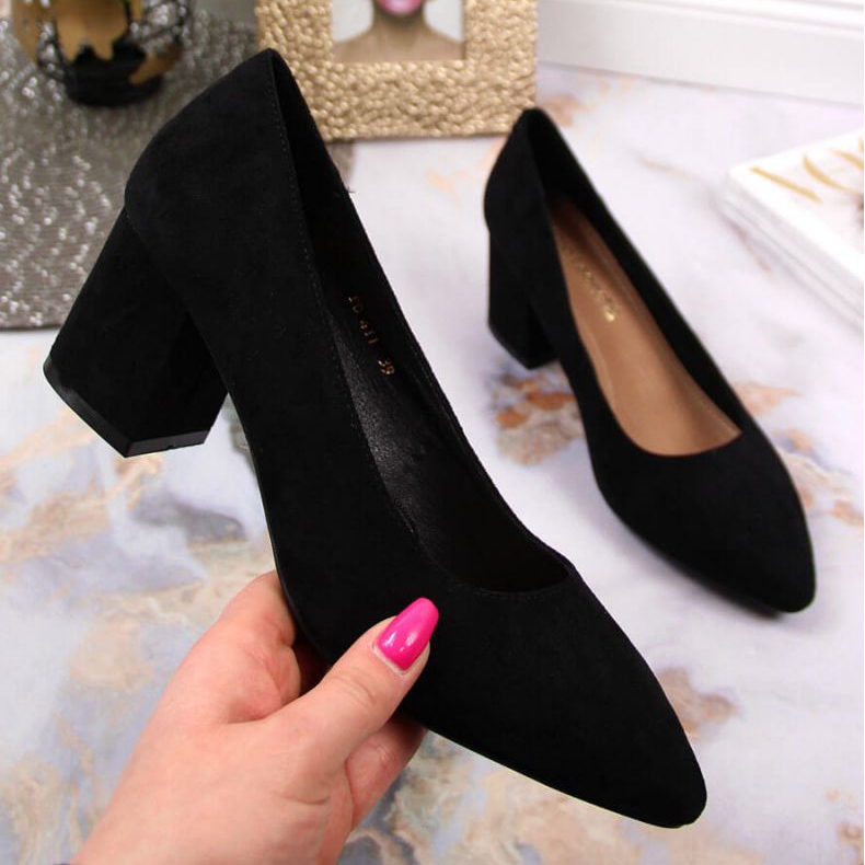 Czółenka na obcasie Sergio Leone W SK358A czarne 1