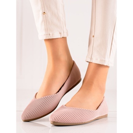 Baleriny W Prążki VINCEZA różowe 1