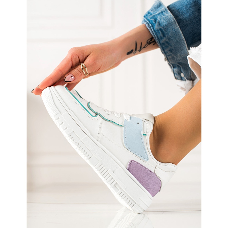 TRENDI Sneakersy Na Platformie białe wielokolorowe 1