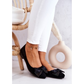 PE1 Klasyczne Baleriny Kokarda Czarne Grayson 1