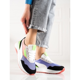 TRENDI Kolorowe Sneakersy Na Platformie białe czarne fioletowe wielokolorowe 2