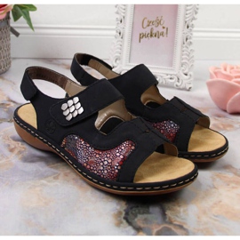 Sandały na rzep Rieker W 65989-14 granatowe 2