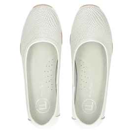 Skórzane balerinki ażurowe białe Filippo DP3681/22 WH wielokolorowe 3